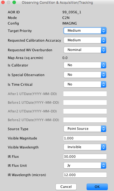 Setting WV overburden panel screenshot